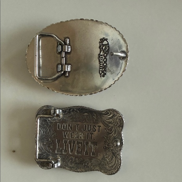 Cavender's Silver Western Belt Buckle Set CHILDRENS - Picture 2 of 2